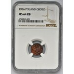 1 grosz 1936 - NGC MS64 RB