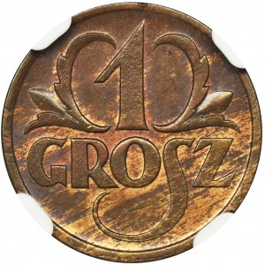 1 grosz 1927 - NGC MS65 BN