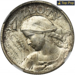 Kobieta i kłosy, 1 złoty Londyn 1925 - NGC MS66+ - ZJAWISKOWA