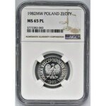 1 złoty 1982 - NGC MS65 PROOF LIKE - jak lustrzanka -