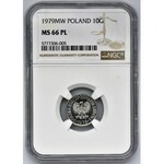 10 groszy 1979 - NGC MS66 PL - jak lustrzanka -