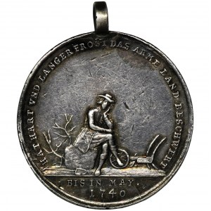 Silesia, Friedrich II, Medal from the Prussian War for a hard winter in Silesia 1739/1740