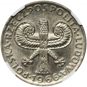 10 złotych 1966 Mała Kolumna - NGC MS64