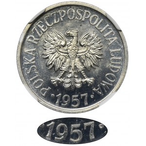 20 groszy 1957 - szeroka data - NGC MS66 - NAJRZADSZE