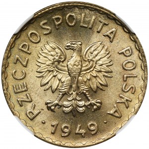 1 złoty 1949 - Miedzionikiel - NGC MS66