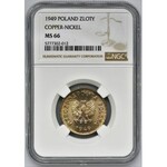 1 złoty 1949 - Miedzionikiel - NGC MS66