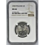 2 złote 1959 Jagody - NGC MS66 - najrzadszy rocznik