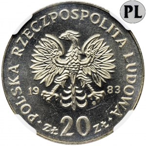 20 złotych 1983 Nowotko - NGC MS65 PROOF LIKE - jak lustrzanka - JEDYNY