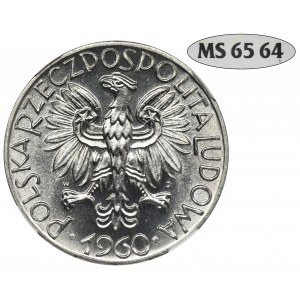 5 złotych 1960 Rybak - NGC MS 65 64 - błąd w nalepce