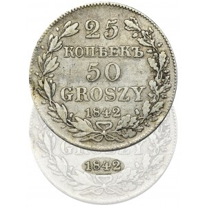 25 kopiejek = 50 groszy Warszawa 1842 MW - RZADKIE