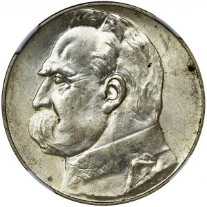 Piłsudski, 5 złotych 1936 - NGC MS63