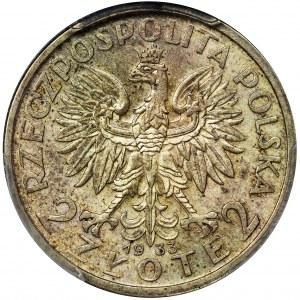 Głowa Kobiety, 2 złote 1933 - PCGS MS62