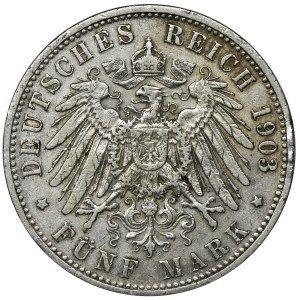 Germany, Bavaria, Otto, 5 Mark Munich 1903 D