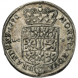 Niemcy, Brandenburgia-Prusy, Fryderyk III, 2/3 Talara Berlin 1690 LCS