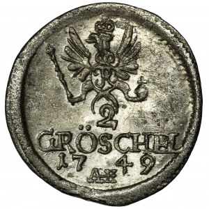 Germany, Kingdom of Prussia, Friedrich II, 2 Gröschel Breslau 1749 AE