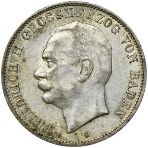 Gemany, Baden, Friedrich II, 5 Mark Karlsruhe 1913 G