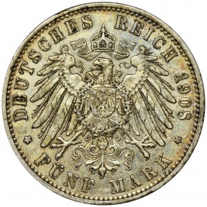 Niemcy, Badenia, Fryderyk II, 5 Marek Karlsruhe 1908 G
