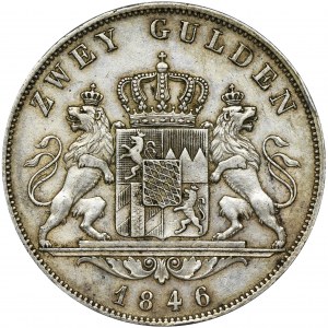 Germany, Bavaria, Ludwig I, 2 Gulden Munich 1846