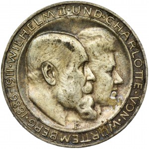 Niemcy, Wirtembergia, Wilhelm II, 3 Marki Stuttgart 1911 F