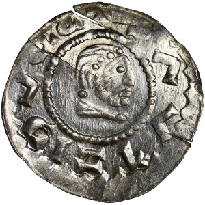 Bohemia, Bretislav II, Denarius - pearl border