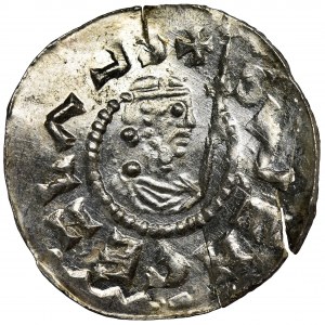 Bohemia, Bretislav II, Denarius - pearl border