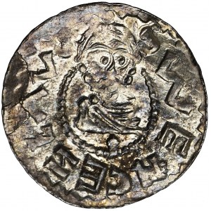 Bohemia, Bretislav II, Denarius - pearl border