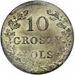 Powstanie Listopadowe, 10 groszy Warszawa 1831 KG - PCGS MS64 - łapy orła proste