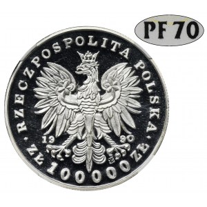 MAŁY TRYPTYK, 100.000 złotych 1990 Kościuszko - NGC PF70 ULTRA CAMEO