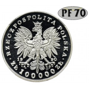 MAŁY TRYPTYK, 100.000 złotych 1990 Piłsudski - NGC PF70 ULTRA CAMEO