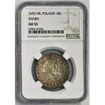 John II Casimir, 1/4 Thaler Thorn 1655 HIL - NGC AU55