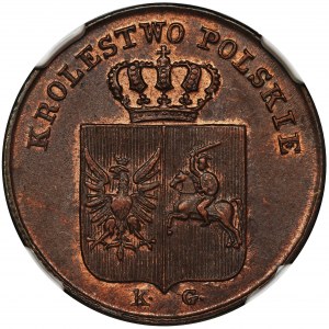 Powstanie Listopadowe, 3 Grosze 1831 KG - NGC MS64 BN