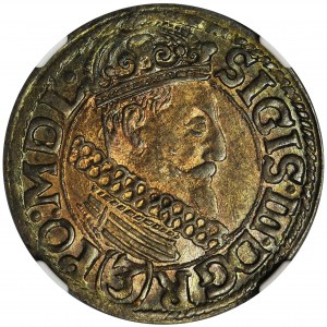 Zygmunt III Waza, 3 Krucierze Kraków 1617 - NGC MS62