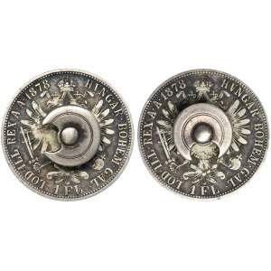 Austria, Franz Joseph I, 1 Floren Wien 1878 (2 pcs.) - set of shirt pins