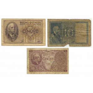 Włochy, zestaw 4-10 lirów (1935-1944)