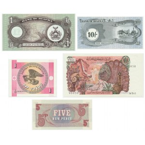Zestaw, mix banknotów (5 szt.) - w tym nieistniający emitenci min. Biafra