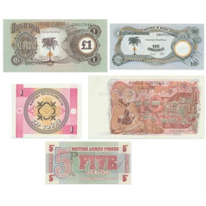 Zestaw, mix banknotów (5 szt.) - w tym nieistniający emitenci min. Biafra