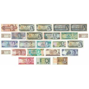 Mixed set of banknotes with Queen Elizabeth II (24 pcs.)