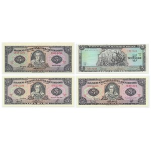 Equador, Salcador, set of 5 colones and sucres (4 pcs.)