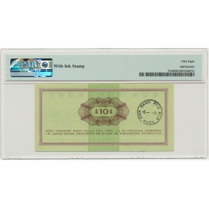Pewex, 10 dolarów 1969 - FF - PMG 58