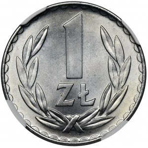 1 złoty 1975 - NGC MS67 - bez znaku mennicy