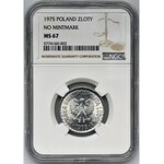 1 złoty 1975 - NGC MS67 - bez znaku mennicy