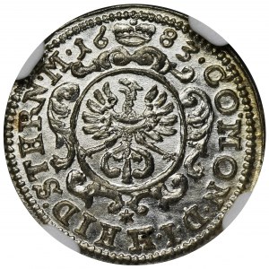 Silesia, Duchy of Oels, Christian Ulrich I, 1 Kreuzer Oels 1683 - NGC MS66