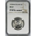 2 złote 1970 Jagody - NGC MS67 - ostry daszek