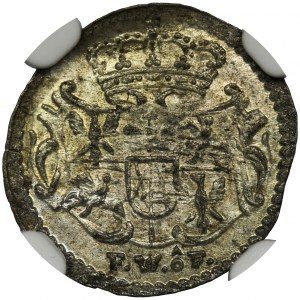 August III Sas, Halerz Drezno 1747 FWôF - NGC MS64