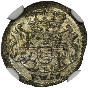 Augustus III of Poland, Heller Dresden 1747 FWôF - NGC MS64
