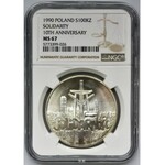 100.000 złotych 1990 Solidarność - TYP A - NGC MS67