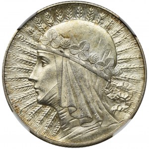 Głowa Kobiety, 5 złotych Londyn 1932 - NGC MS61