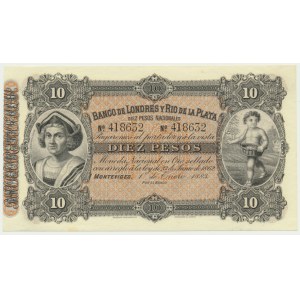Uruguay, Banco de Londres y Río de La Plata, 10 pesos 1883