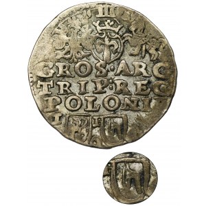 Zygmunt III Waza, Trojak Lublin 1595 - BARDZO RZADKI, herb Topór