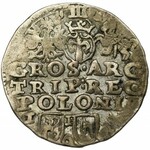 Zygmunt III Waza, Trojak Lublin 1595 - BARDZO RZADKI, herb Topór